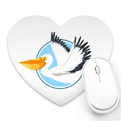 Pelican T-shirtwhite Look Calm Pelican 08 T-shirt Heart Mousepad by EnriqueJohnson