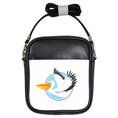 Pelican T-shirtwhite Look Calm Pelican 08 T-shirt Girls Sling Bag by EnriqueJohnson