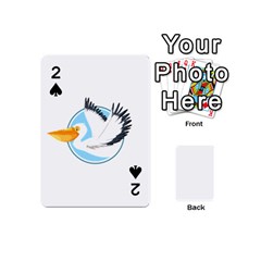 Pelican T-shirtwhite Look Calm Pelican 08 T-shirt Playing Cards 54 Designs (mini) by EnriqueJohnson