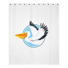 Pelican T-shirtwhite Look Calm Pelican 08 T-shirt Shower Curtain 60  X 72  (medium)  by EnriqueJohnson