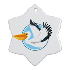 Pelican T-shirtwhite Look Calm Pelican 08 T-shirt Ornament (snowflake) by EnriqueJohnson