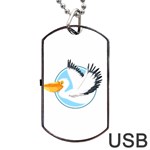 Pelican T-shirtwhite Look Calm Pelican 08 T-shirt Dog Tag USB Flash (Two Sides) Front