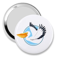 Pelican T-shirtwhite Look Calm Pelican 08 T-shirt 3  Handbag Mirrors by EnriqueJohnson