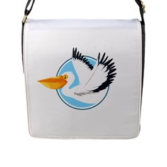 Pelican T-shirtwhite Look Calm Pelican 08 T-shirt Flap Closure Messenger Bag (l) by EnriqueJohnson