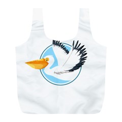 Pelican T-shirtwhite Look Calm Pelican 08 T-shirt Full Print Recycle Bag (l) by EnriqueJohnson