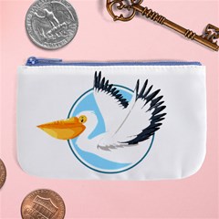 Pelican T-shirtwhite Look Calm Pelican 08 T-shirt Large Coin Purse by EnriqueJohnson