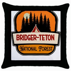 Bridger Teton T- Shirt Bridger Teton National Forest T- Shirt Throw Pillow Case (black) by JamesGoode