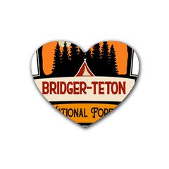 Bridger Teton T- Shirt Bridger Teton National Forest T- Shirt Rubber Heart Coaster (4 Pack) by JamesGoode