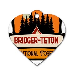 Bridger Teton T- Shirt Bridger Teton National Forest T- Shirt Dog Tag Heart (two Sides) by JamesGoode