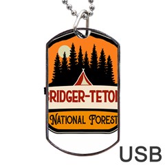 Bridger Teton T- Shirt Bridger Teton National Forest T- Shirt Dog Tag Usb Flash (one Side) by JamesGoode