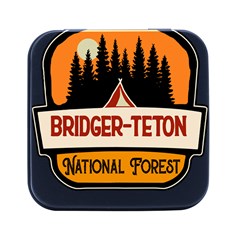 Bridger Teton T- Shirt Bridger Teton National Forest T- Shirt Square Metal Box (black)