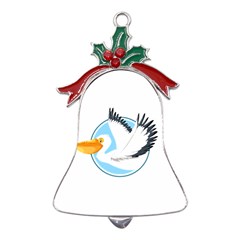 Pelican T-shirtwhite Look Calm Pelican 08 T-shirt Metal Holly Leaf Bell Ornament by EnriqueJohnson