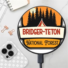 Bridger Teton T- Shirt Bridger Teton National Forest T- Shirt Wireless Fast Charger(black) by JamesGoode