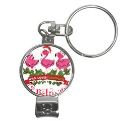 Flamingo T- Shirt Just A Girl Who Loves Flamingos And Christmas T- Shirt (1) Nail Clippers Key Chain by ZUXUMI