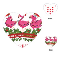 Flamingo T- Shirt Just A Girl Who Loves Flamingos And Christmas T- Shirt (1) Playing Cards Single Design (heart)