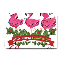 Flamingo T- Shirt Just A Girl Who Loves Flamingos And Christmas T- Shirt (1) Small Doormat by ZUXUMI