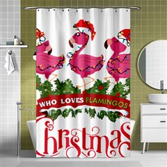 Flamingo T- Shirt Just A Girl Who Loves Flamingos And Christmas T- Shirt (1) Shower Curtain 48  X 72  (small)  by ZUXUMI