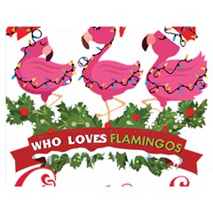 Flamingo T- Shirt Just A Girl Who Loves Flamingos And Christmas T- Shirt (1) Premium Plush Fleece Blanket (medium) by ZUXUMI