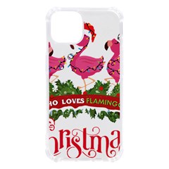 Flamingo T- Shirt Just A Girl Who Loves Flamingos And Christmas T- Shirt (1) Iphone 13 Tpu Uv Print Case by ZUXUMI