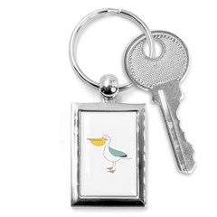 Pelican T-shirtwhite Look Calm Pelican 17 T-shirt (1) Key Chain (rectangle) by EnriqueJohnson