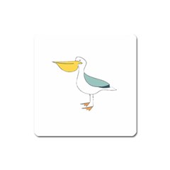 Pelican T-shirtwhite Look Calm Pelican 17 T-shirt (1) Square Magnet by EnriqueJohnson