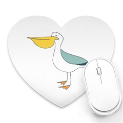 Pelican T-shirtwhite Look Calm Pelican 17 T-shirt (1) Heart Mousepad by EnriqueJohnson