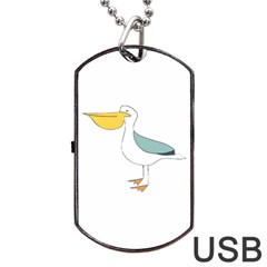 Pelican T-shirtwhite Look Calm Pelican 17 T-shirt (1) Dog Tag Usb Flash (one Side) by EnriqueJohnson