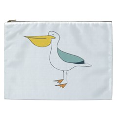 Pelican T-shirtwhite Look Calm Pelican 17 T-shirt (1) Cosmetic Bag (xxl) by EnriqueJohnson