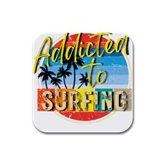 Bright Colorfull Addicted To Surfing T- Shirt Bright Colorfull Addicted To Surfing T- Shirt T- Shirt Rubber Square Coaster (4 Pack) by JamesGoode