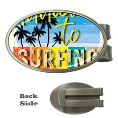 Bright Colorfull Addicted To Surfing T- Shirt Bright Colorfull Addicted To Surfing T- Shirt T- Shirt Money Clips (oval)  by JamesGoode