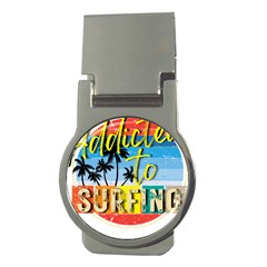 Bright Colorfull Addicted To Surfing T- Shirt Bright Colorfull Addicted To Surfing T- Shirt T- Shirt Money Clips (round)  by JamesGoode