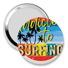 Bright Colorfull Addicted To Surfing T- Shirt Bright Colorfull Addicted To Surfing T- Shirt T- Shirt 3  Handbag Mirrors by JamesGoode