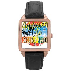 Bright Colorfull Addicted To Surfing T- Shirt Bright Colorfull Addicted To Surfing T- Shirt T- Shirt Rose Gold Leather Watch  by JamesGoode