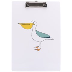 Pelican T-shirtwhite Look Calm Pelican 17 T-shirt (1) A4 Acrylic Clipboard by EnriqueJohnson