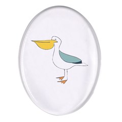 Pelican T-shirtwhite Look Calm Pelican 17 T-shirt (1) Oval Glass Fridge Magnet (4 Pack) by EnriqueJohnson