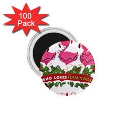 Flamingo T- Shirt Just A Girl Who Loves Flamingos And Christmas T- Shirt 1 75  Magnets (100 Pack)  by ZUXUMI