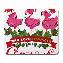 Flamingo T- Shirt Just A Girl Who Loves Flamingos And Christmas T- Shirt Large Mousepad by ZUXUMI