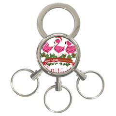 Flamingo T- Shirt Just A Girl Who Loves Flamingos And Christmas T- Shirt 3-ring Key Chain by ZUXUMI