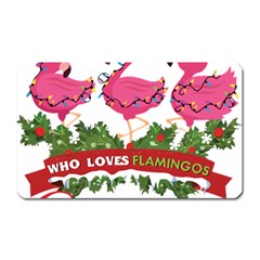 Flamingo T- Shirt Just A Girl Who Loves Flamingos And Christmas T- Shirt Magnet (rectangular) by ZUXUMI