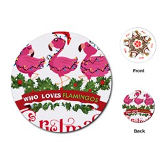 Flamingo T- Shirt Just A Girl Who Loves Flamingos And Christmas T- Shirt Playing Cards Single Design (round) by ZUXUMI