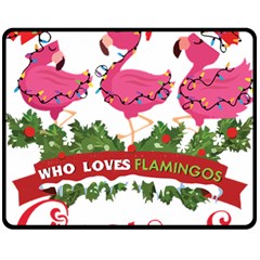 Flamingo T- Shirt Just A Girl Who Loves Flamingos And Christmas T- Shirt Fleece Blanket (medium) by ZUXUMI