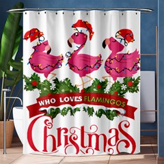 Flamingo T- Shirt Just A Girl Who Loves Flamingos And Christmas T- Shirt Shower Curtain 60  X 72  (medium)  by ZUXUMI