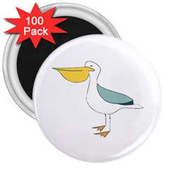 Pelican T-shirtwhite Look Calm Pelican 17 T-shirt 3  Magnets (100 Pack) by EnriqueJohnson