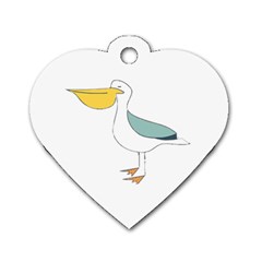 Pelican T-shirtwhite Look Calm Pelican 17 T-shirt Dog Tag Heart (one Side) by EnriqueJohnson