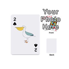 Pelican T-shirtwhite Look Calm Pelican 17 T-shirt Playing Cards 54 Designs (mini) by EnriqueJohnson