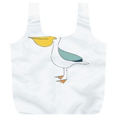 Pelican T-shirtwhite Look Calm Pelican 17 T-shirt Full Print Recycle Bag (xl) by EnriqueJohnson