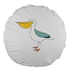 Pelican T-shirtwhite Look Calm Pelican 17 T-shirt Large 18  Premium Flano Round Cushions by EnriqueJohnson