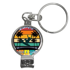 Bright Surfing Design Board Meeting T- Shirt Board Meeting Surfing Bright T Shirt Design T- Shirt Nail Clippers Key Chain by JamesGoode