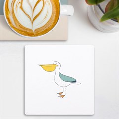 Pelican T-shirtwhite Look Calm Pelican 17 T-shirt Uv Print Square Tile Coaster  by EnriqueJohnson