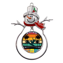 Bright Surfing Design Board Meeting T- Shirt Board Meeting Surfing Bright T Shirt Design T- Shirt Metal Snowman Ornament by JamesGoode